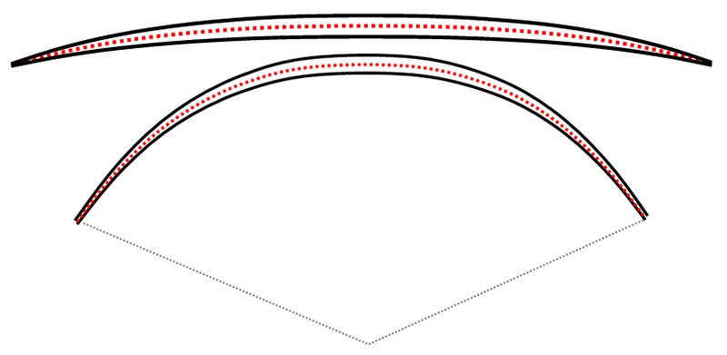 forme idéale de tillering d'un longbow deflex