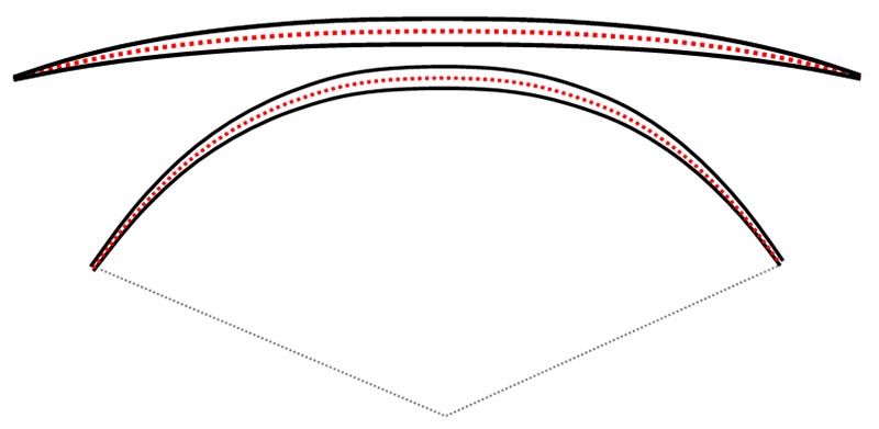 forme idéale de tillering d'un longbow deflex